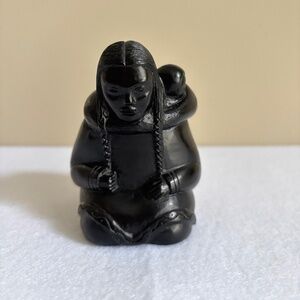 Boma Eskimo Woman Carrying Child on Back